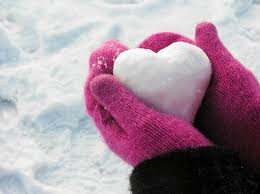 Hand with snow heart images